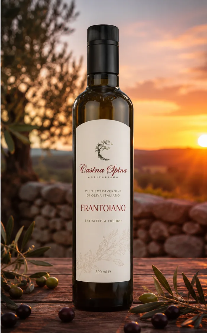 Bottle of Casina Spina Frantoiano extra virgin olive oil